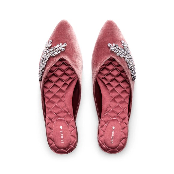 Birdies Shoes - Birdies The Swan Velvet Slip On Shoes